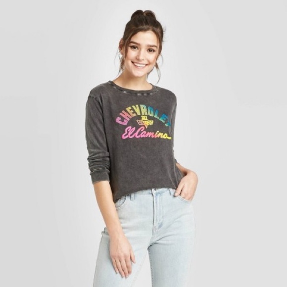 Acid Wash Chevrolet El Camino Long Sleeve Top